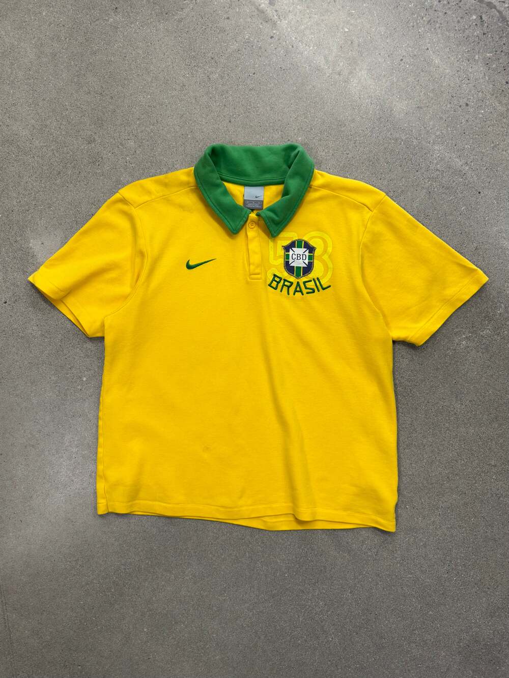 Vintage 00s Nike Brazil Soccer Club FIFA World Champions Polo Shirt - Size S